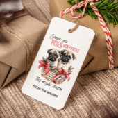 PUGS EN KISSES HOND-THEMA KERST CUSTOM CADEAULABEL