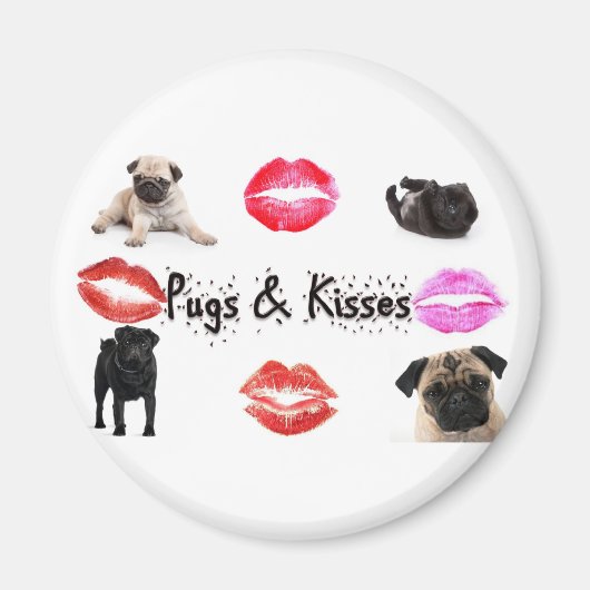 Pugs en Kisses Magneet (Voorkant)