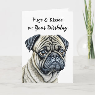 Pugs en Kisses op je verjaardag Kaart