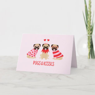 Pugs en kussen Schattige Pug Dogs Feestdagen Kaart