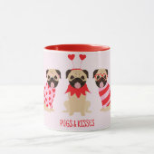 Pugs en kussen Schattige Pug Dogs Mok (Midden)