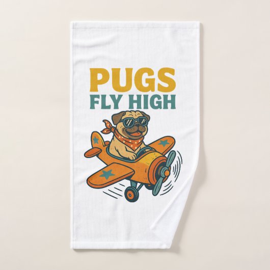 Pugs Fly High (Serviette à main)