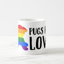 Pugs for Love Gay Pride Flag Coffee Tea Koffiemok