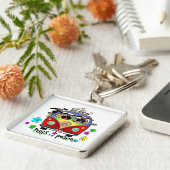 Pugs for Peace Sleutelhanger (Zijkant)