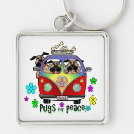 Pugs for Peace Sleutelhanger