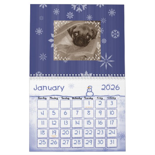Pugs Galore Agenda Kalender (Jan 2026)