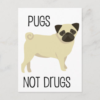 Pugs geen drugs briefkaart