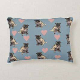 Pugs & hearts accent kussen