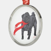 Pugs in Red Scarf Metalen Ornament (Links)
