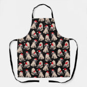 Pugs in Santa Hats Kerstmispatroon Schort (Voorkant)