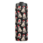 Pugs in Santa Hats Kerstmispatroon Thermosbeker (Voorkant)