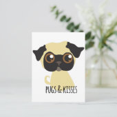 Pugs & Kisses Briefkaart (Staand voorkant)