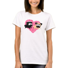 Pugs & Kisses Heart T-shirt