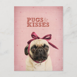 Pugs & Kisses van itslolathepug Briefkaart