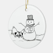 Pugs Love Snowmen Keramisch Ornament (Links)