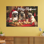Pugs met Kerstmis Canvas Afdruk (Insitu (Woonkamer))