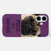 Pugs niet drugs Paarse Case-Mate iPhone Case (Achterkant (horizontaal))