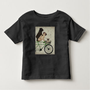 Pugs op fiets kinder shirts
