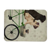 Pugs op fiets magneet (Horizontaal)