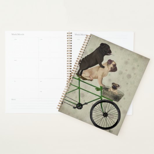 Pugs op fiets planner (Display)