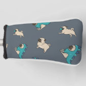 Pugs' Pattern, Dogs Rule. Golfheadcover (Voorkant)