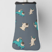 Pugs' Pattern, Dogs Rule. Golfheadcover (Draai 90)