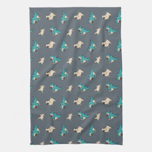 Pugs' Pattern, Dogs Rule. Theedoek (Verticaal)