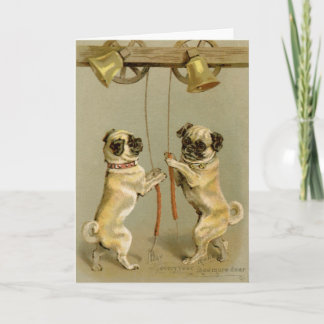 Pugs Ringing Bell wenskaart Feestdagen Kaart