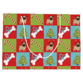 Pugs, snoeprietjes, Botten, bomen Large Cadeautasje (Achterkant)