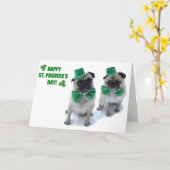 Pugs St Patrick's Day Groeten Kaart (Gele Bloem)