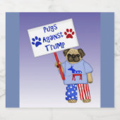 Pugs tegen Trump Bier Etiket (Enkel label)
