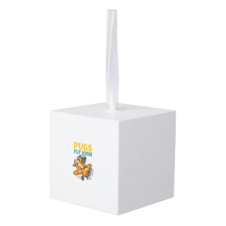 Pugs Vliegen Hoog Kubus Ornament