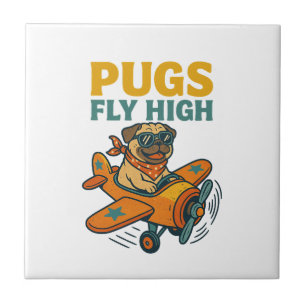 Pugs Vliegen Hoog Tegeltje