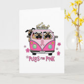Pugs voor Pink Note Kaart (Gele Bloem)