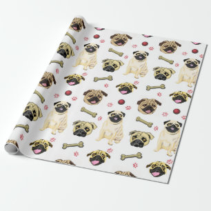 Pugs Witte Cadeauverpakking Cadeaupapier