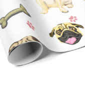 Pugs Witte Cadeauverpakking Cadeaupapier (Rol Hoek)
