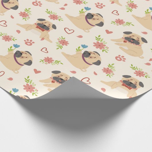 Pugs Wrapping Paper Cadeaupapier (Hoek)