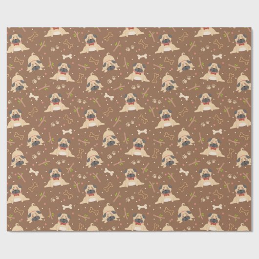 Pugs Wrapping Paper Cadeaupapier (Vlak)