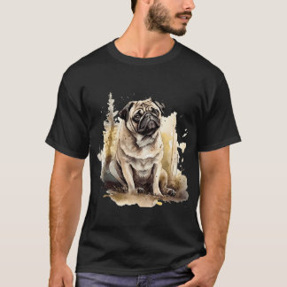 Pugtastisch: handgeschilderd artistiek portret van t-shirt