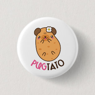 Pugtato Pug Potato Ronde Button 3,2 Cm