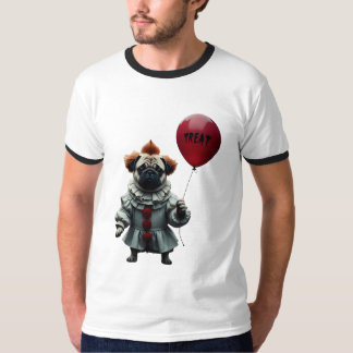 Pugwise de Clown – Grappige Halloween Pug T-shirt