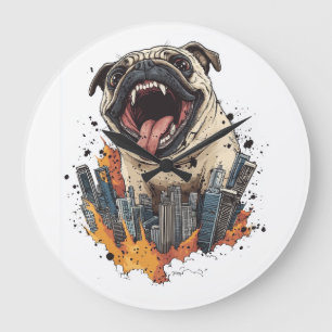 Pugzilla valt aan � Grappige monsterhond Grote Klok