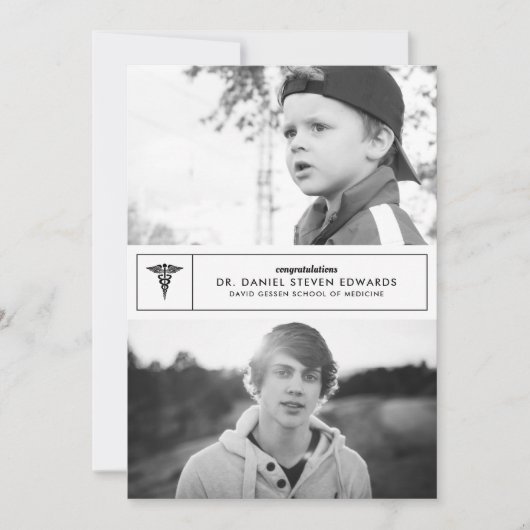 Puis et maintenant 2 Faire-part de diplôme photo (Devant)