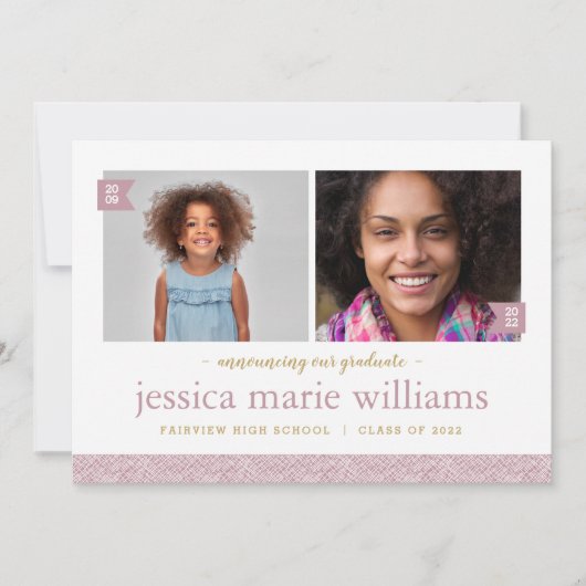 Puis et maintenant 2 Faire-part de graduation phot (Devant)