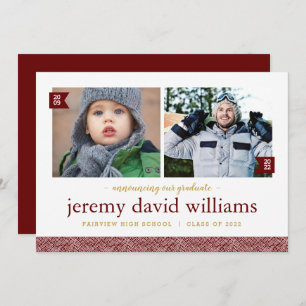 Puis et maintenant 2 Faire-part de graduation phot