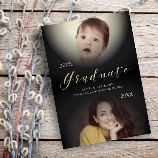 Puis et maintenant Faire-part de diplômé en photo