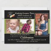 Puis et maintenant invitation verte d'obtention du (Devant)