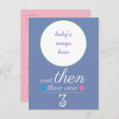 Puis il y eut 3 carte de postale d'annonce de bébé (Devant / Derrière)