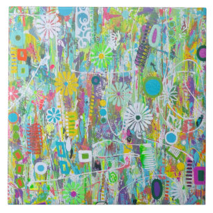 Puissance de fleurs 6 x 6 Carreaux en céramique