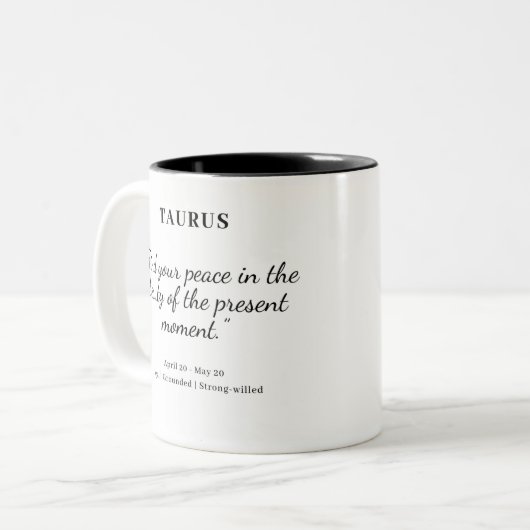Puissance de l'étoile : Mug d'astrologie de Taurus (Devant gauche)